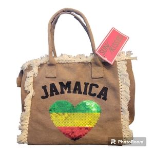 NWT Tropical Bliss Collection Jamaica Brown Jean Purse 👜